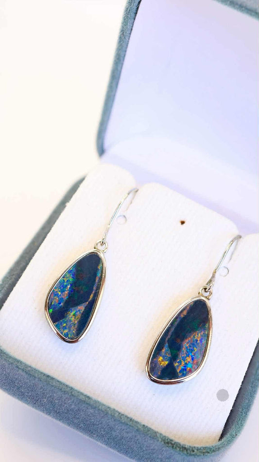 Multi coloured Opal Drop Earrings
