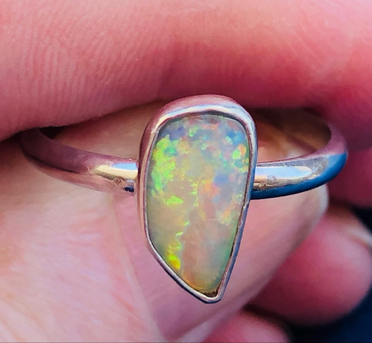 Lightning Ridge Opal Set in Sterling Silver