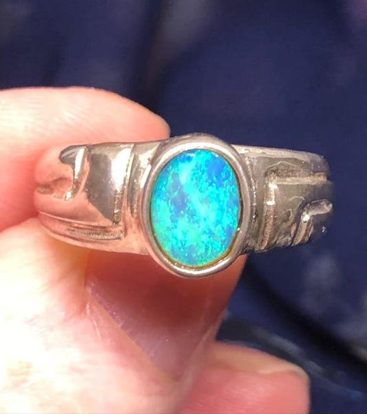 Australian Opal Set in Sterling Silver