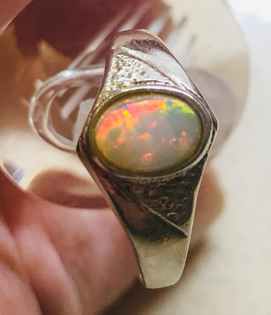 Australian Opal Set in Sterling Silver