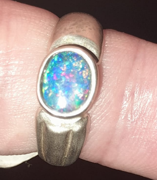Australian Opal Set in Sterling Silver