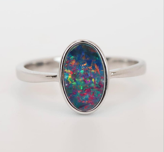 Australian Opal Set in Sterling Silver