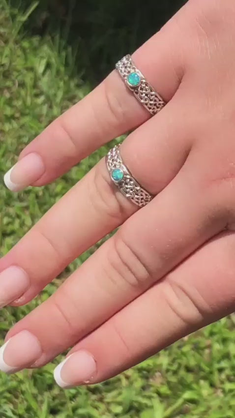 Australian Opals Set in Sterling Silver 'His and Hers'