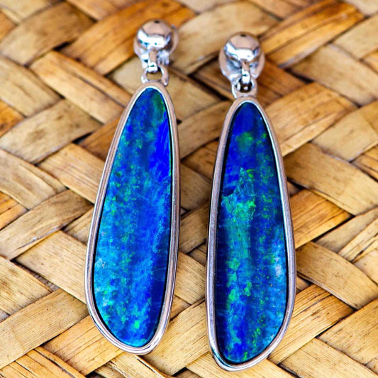 Sterling Silver Boulder Opal Earrings