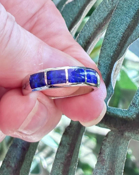 Stirling Silver Blue Opal Ring