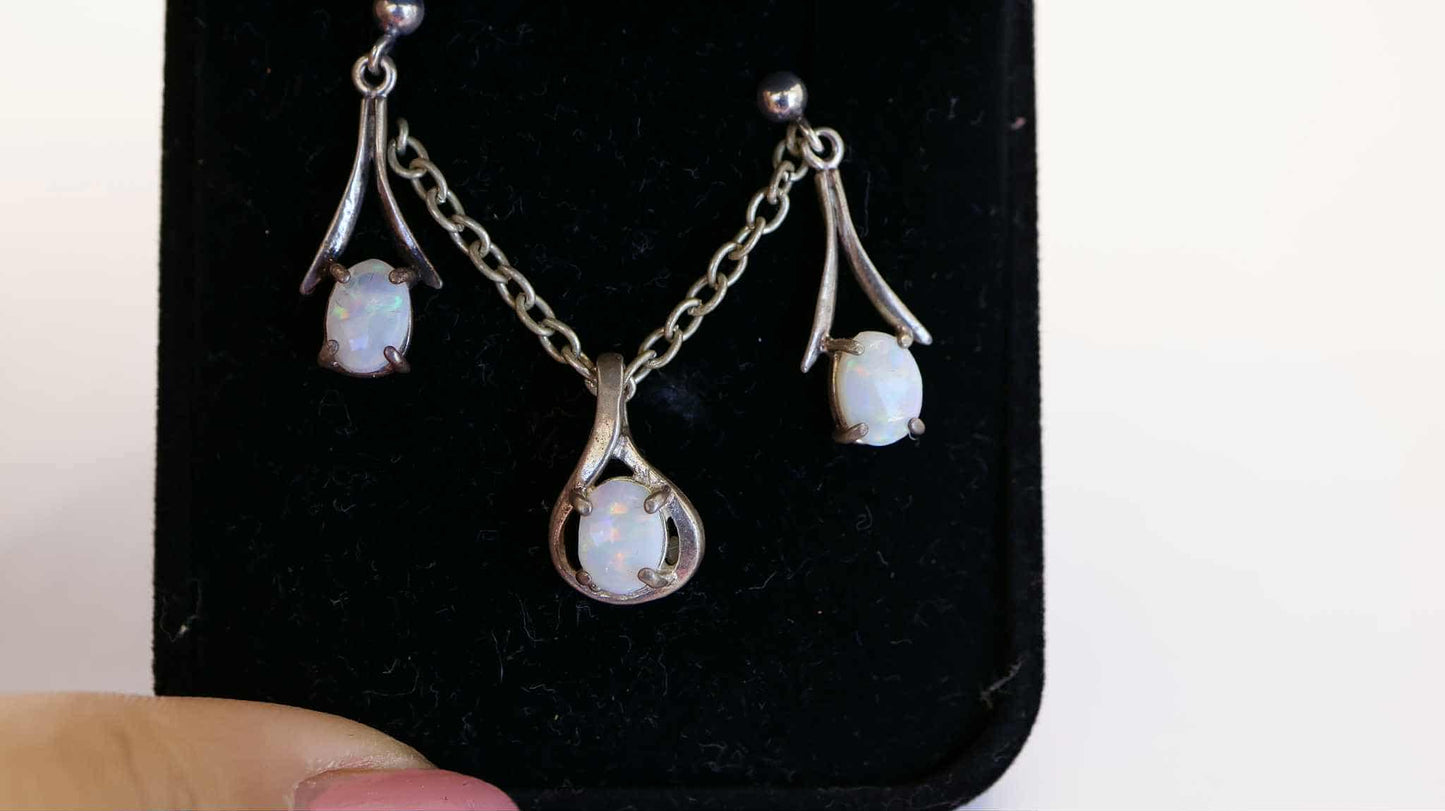 Opal Pendant & Earrings multi set