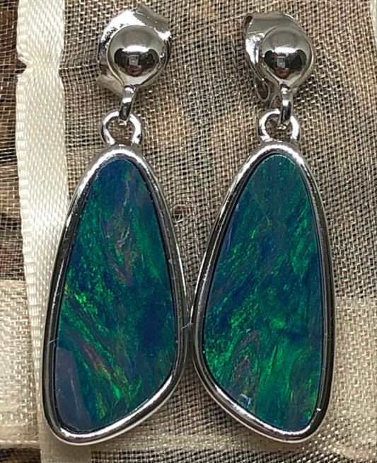 Sterling Silver Opal Earrings