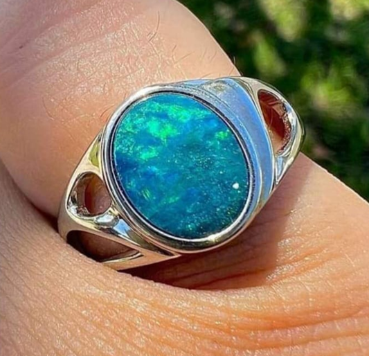 Australian Opal Set in Sterling Silver