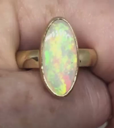 Lightning Ridge Opals Set in 9ct Yellow Gold