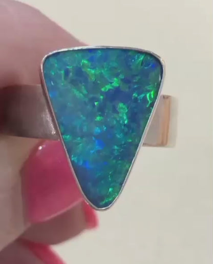 Australian Opal Set in Sterling Silver