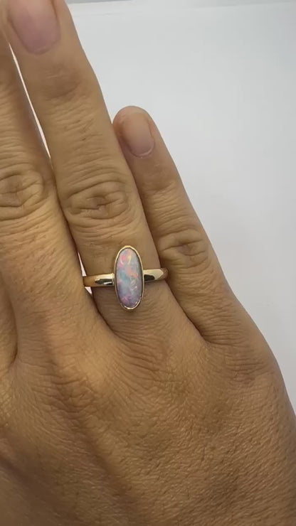 QLD Boulder Opal Ring Set in 9ct Yellow Gold