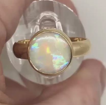Lightning Ridge Opals Set in 9ct Yellow Gold