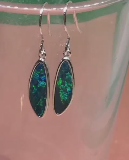Sterling Silver Opal Earrings