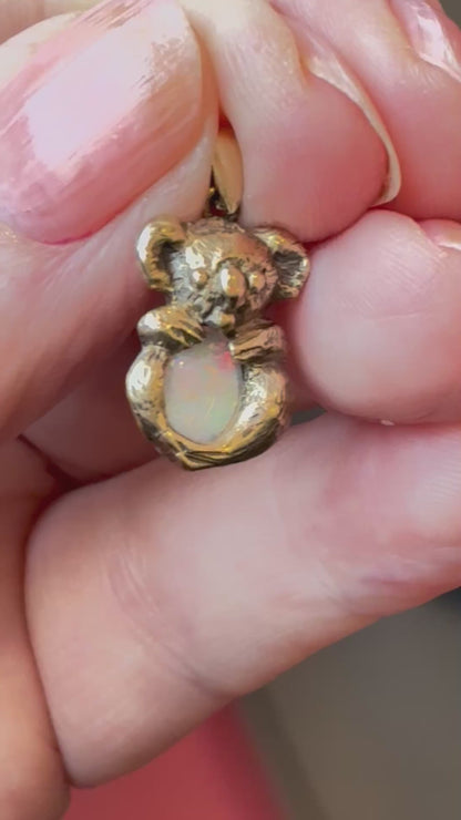 Koala 9ct Gold & Opal Pendant