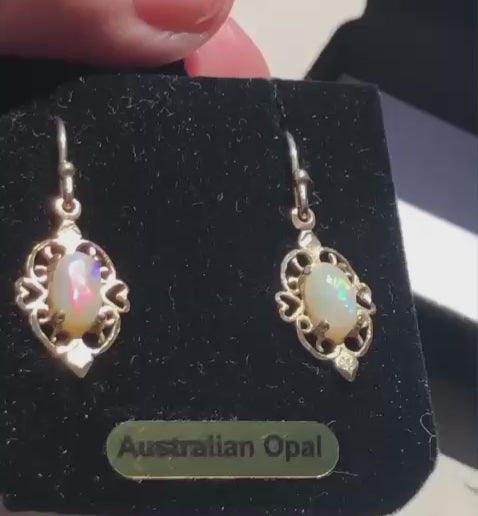 Coober Pedy Opals Set in 9ct Yellow Gold