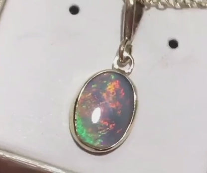 Lightning Ridge Opal Set in 9ct Yellow Gold