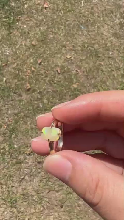 Lightning Ridge Opal Set in 9ct Yellow Gold
