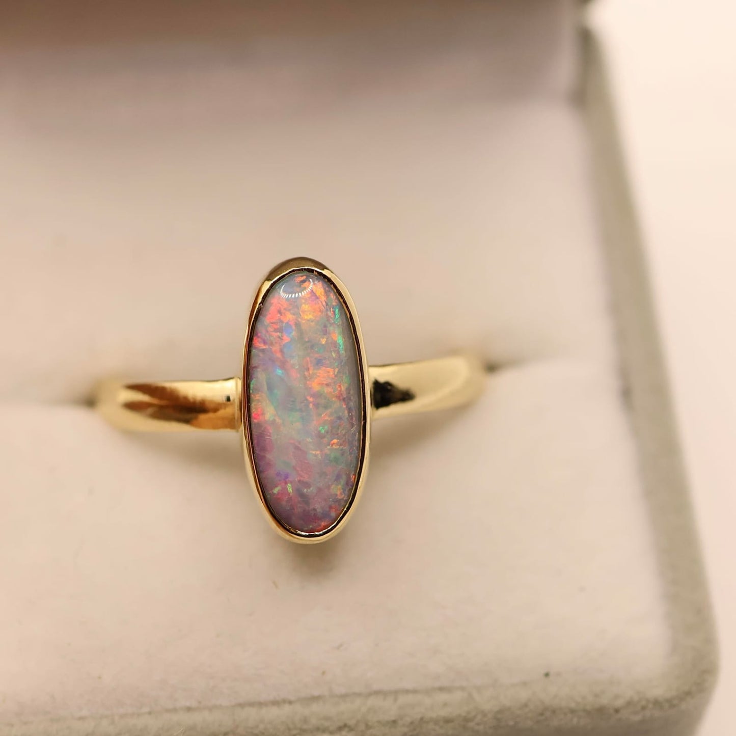 QLD Boulder Opal Ring Set in 9ct Yellow Gold
