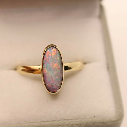 QLD Boulder Opal Ring Set in 9ct Yellow Gold