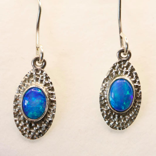 Sterling Silver Opal Earrings